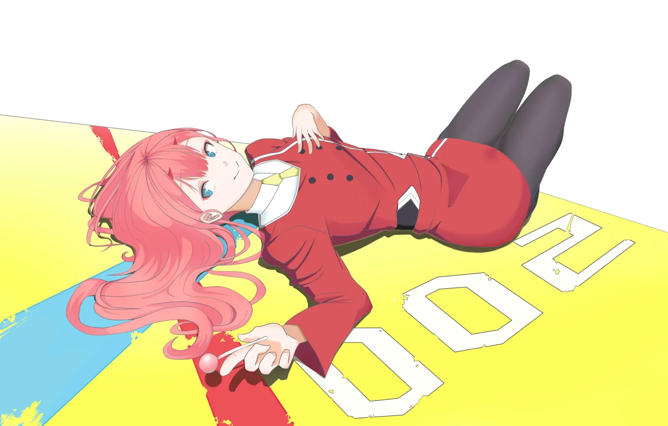 Photo wallpaper girl, candy, lollipops, lies, Lollipop, 002, Darling In The Frankxx, Cute in France