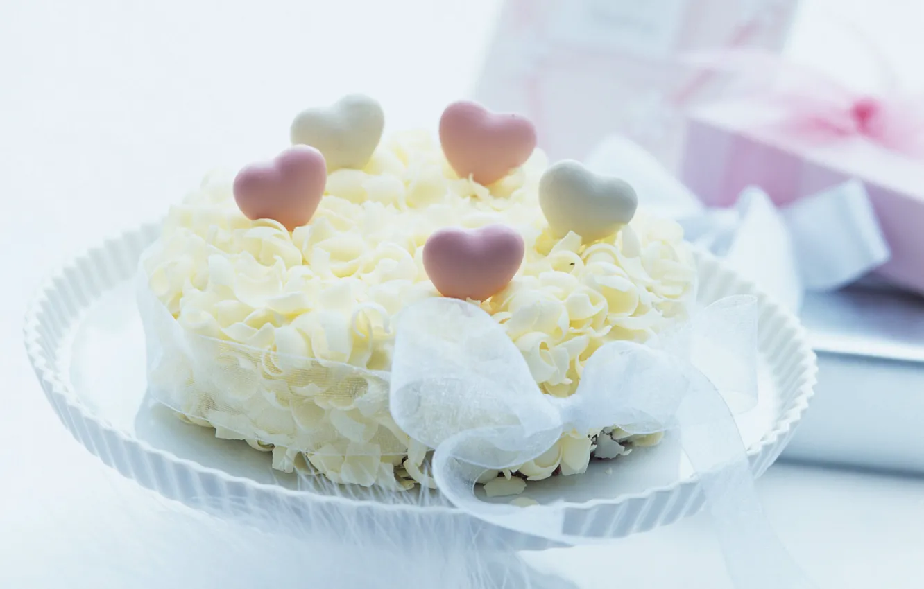 Photo wallpaper food, tape, hearts, cake, cake, dessert, cake, sweet