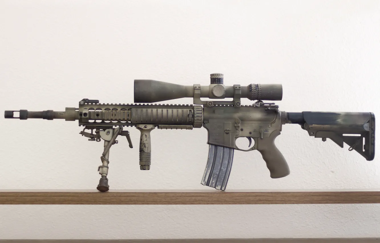 Photo wallpaper weapons, assault rifle, Mk12