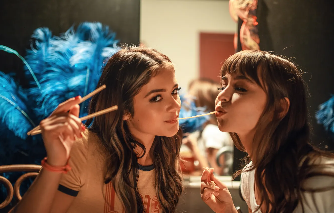 Photo wallpaper Porn Star, Riley Reid, Porn Actress, two girls, Porn Model, Deeper, lesbian girls, Chinese food