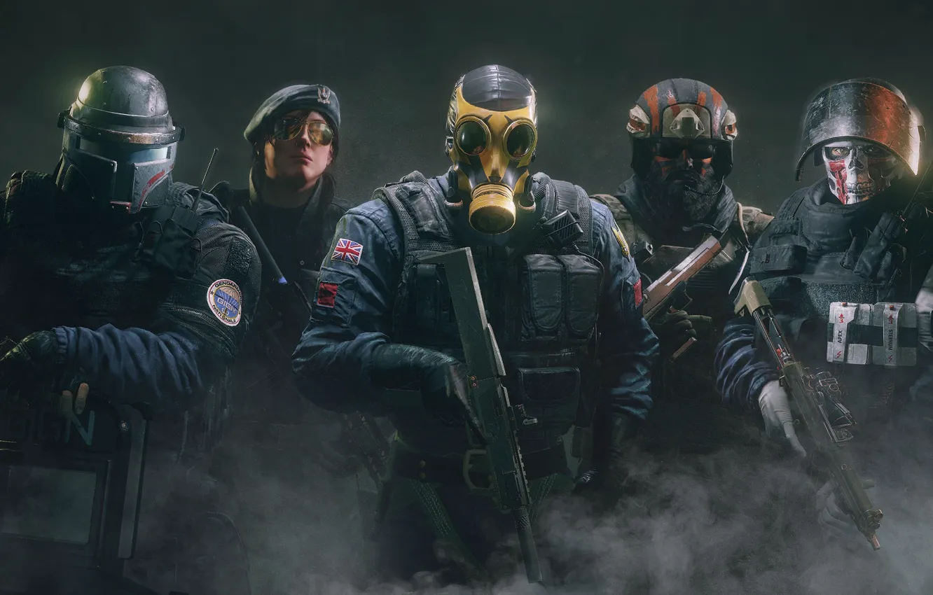 Photo wallpaper Rainbow Six, mask, victories, Characters