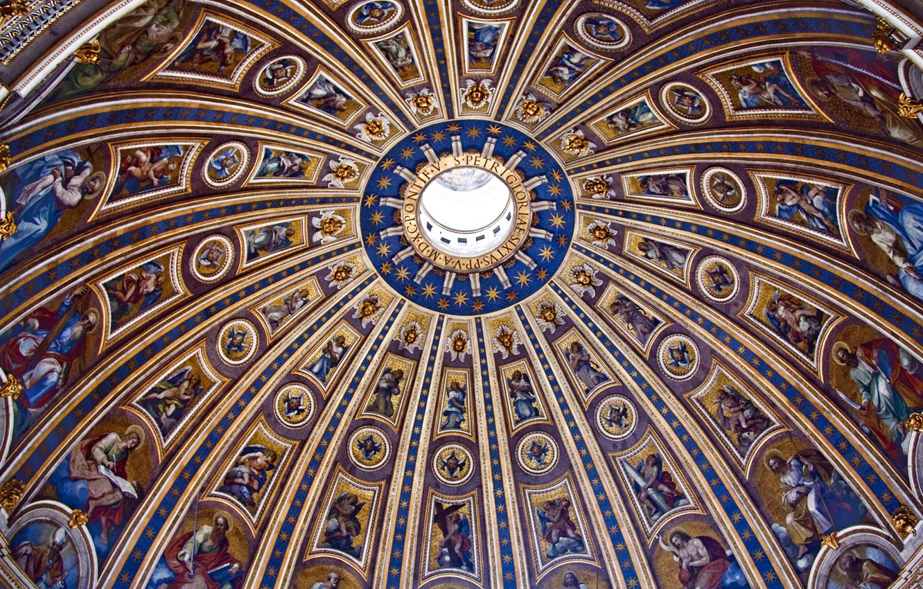 Photo wallpaper Rome, the dome, The Vatican, St. Peter's Cathedral
