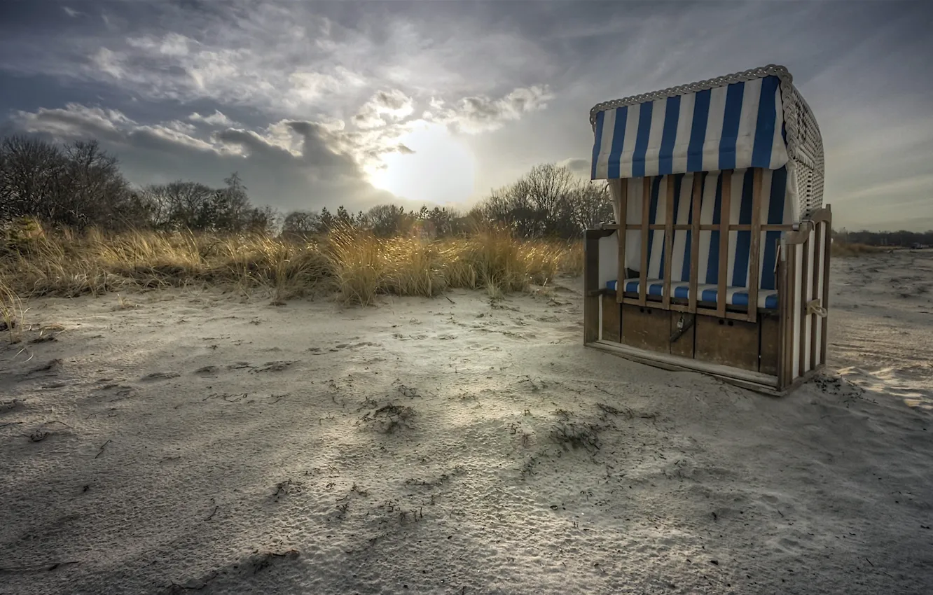 Photo wallpaper beach, shore, morning