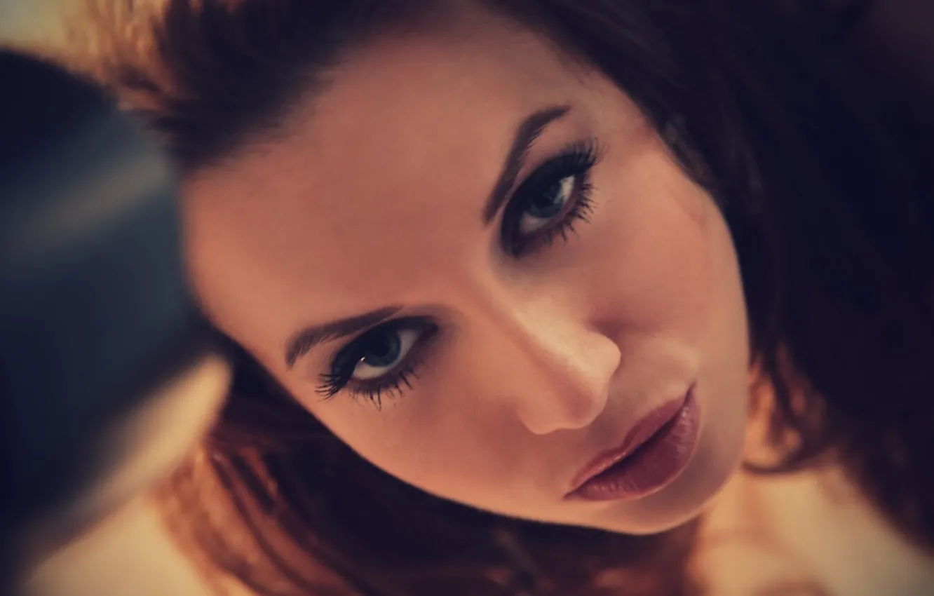 Photo wallpaper girl, eyes, beautiful, face, redhead, Markyta, Filter, Cindy Dollar