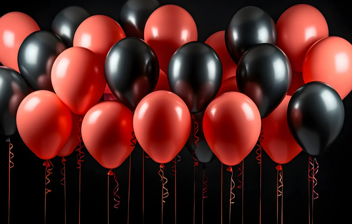 Photo wallpaper balls, balloons, birthday, holiday, balls, Shine, new year, Christmas