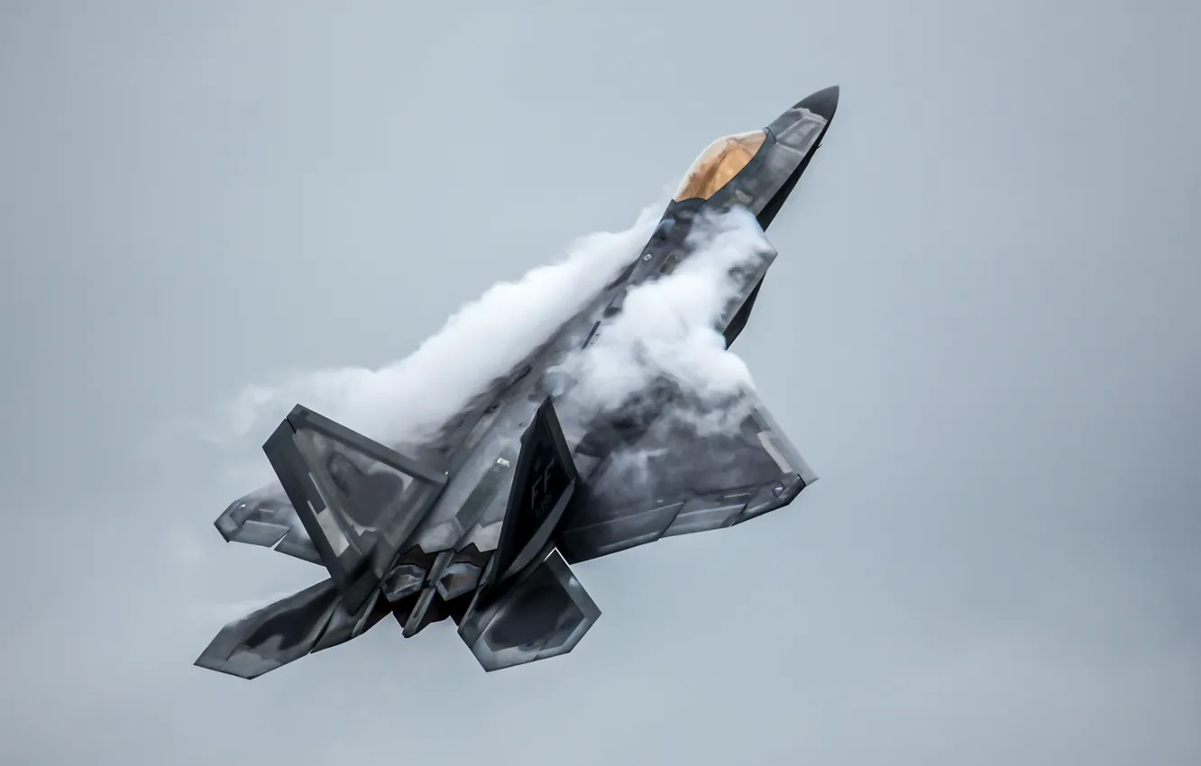 Photo wallpaper flight, fighter, F-22, Raptor