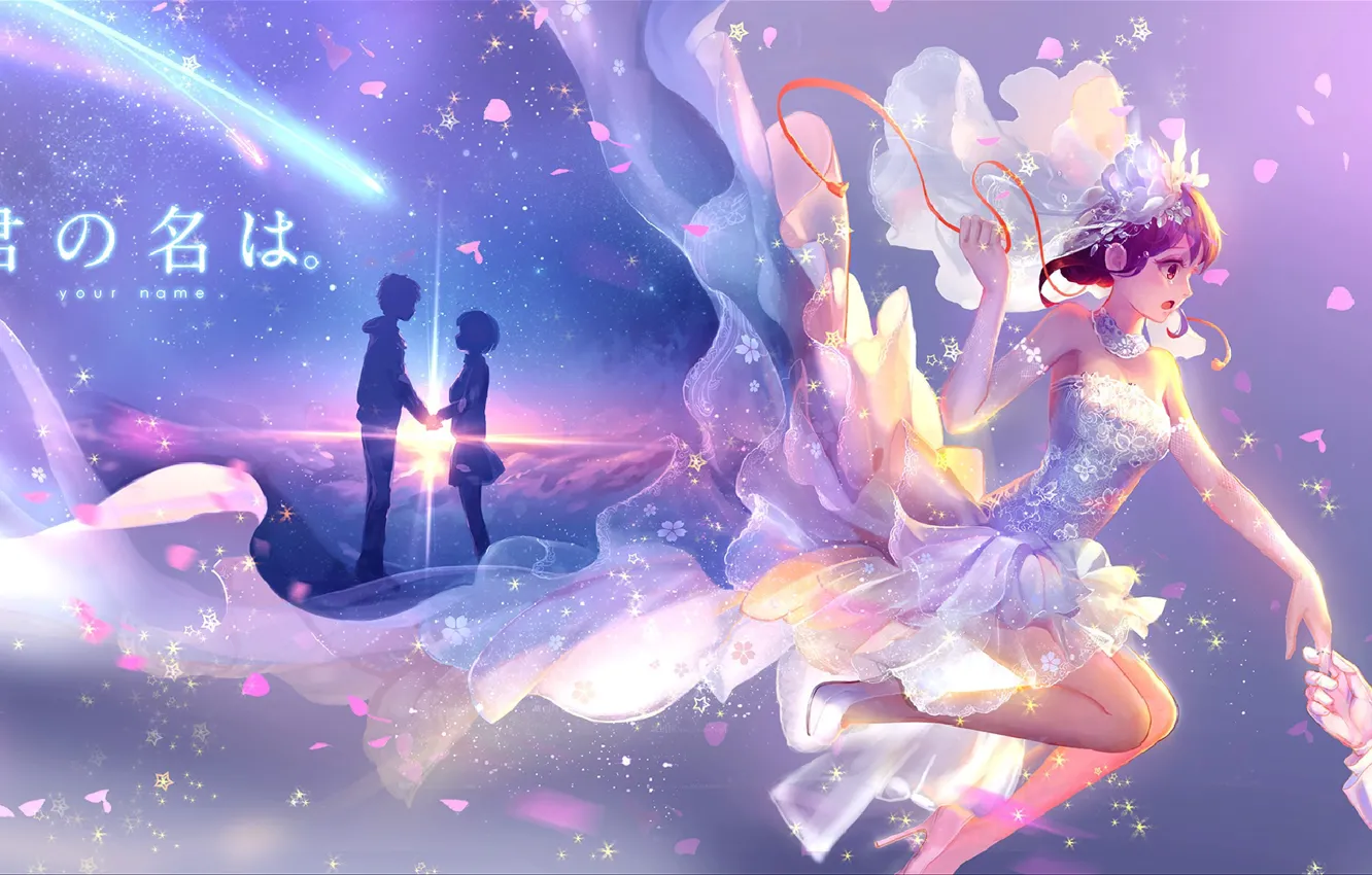 Photo wallpaper girl, romance, anime, art, guy, two, wedding, Kimi no VA On