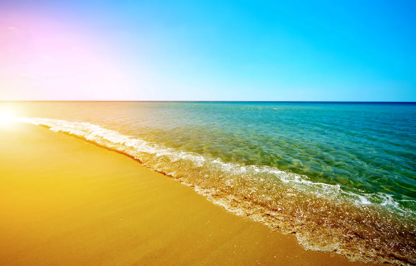 Photo wallpaper sand, sea, beach, summer, the sun, shore