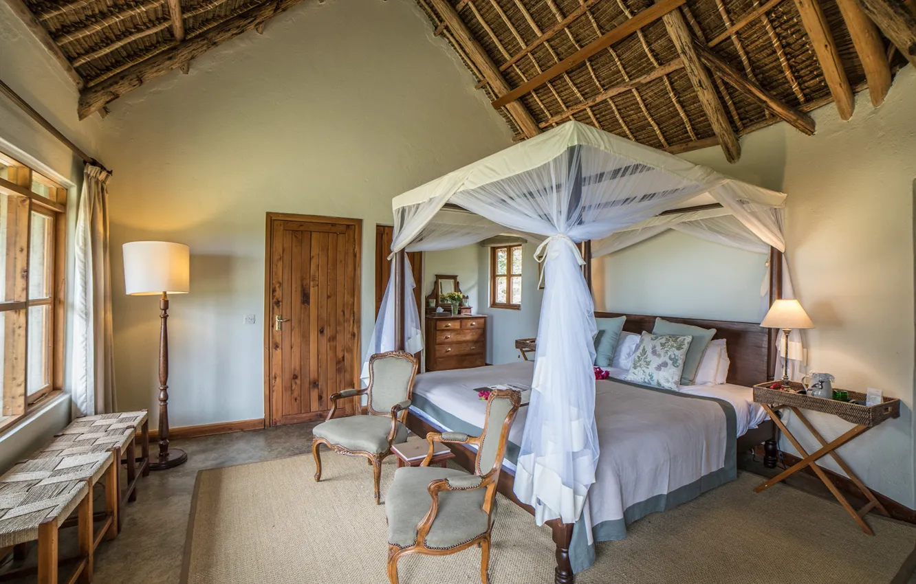 Photo wallpaper design, style, room, interior, Africa, bedroom, Kenya, Kenya