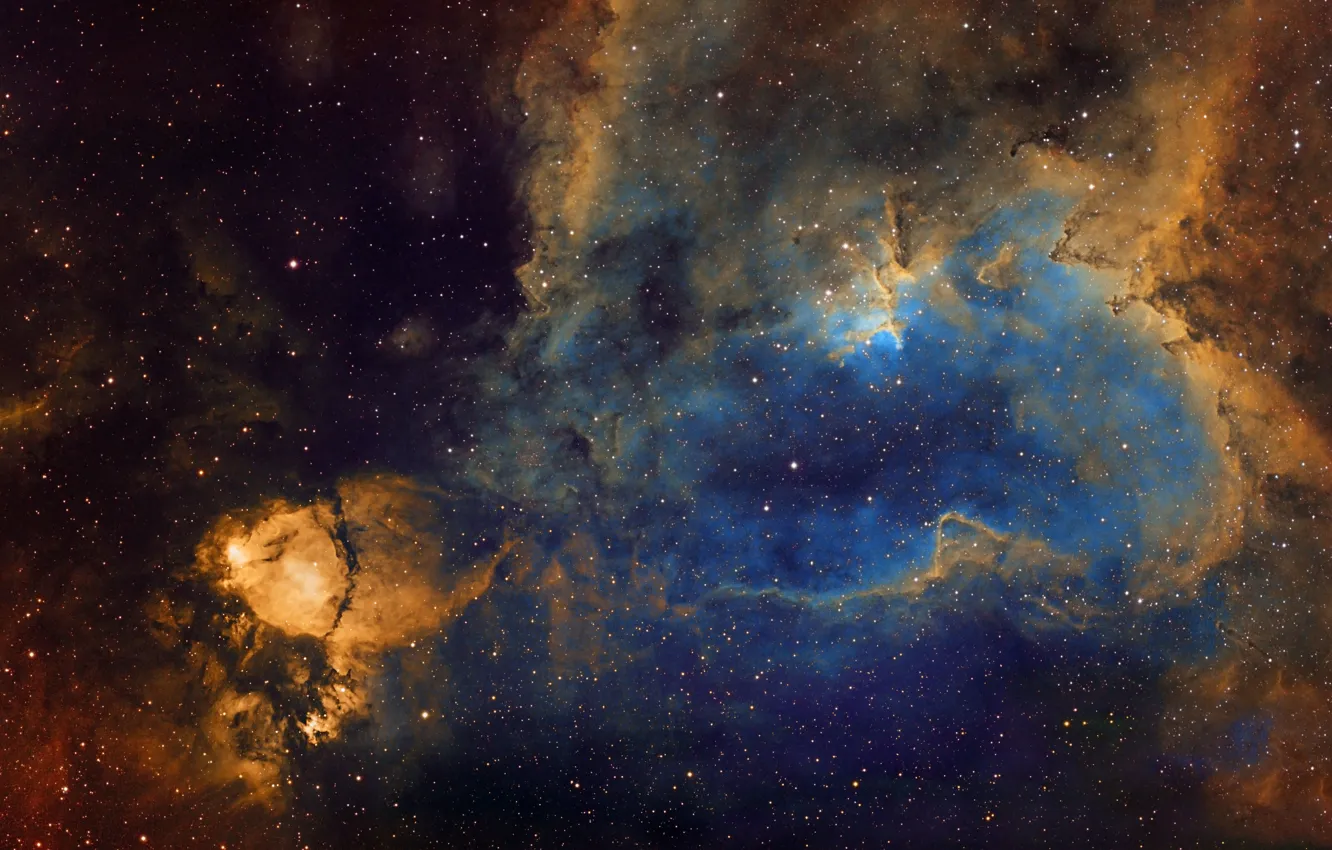 Photo wallpaper Heart, emission nebula, in the constellation Cassiopeia