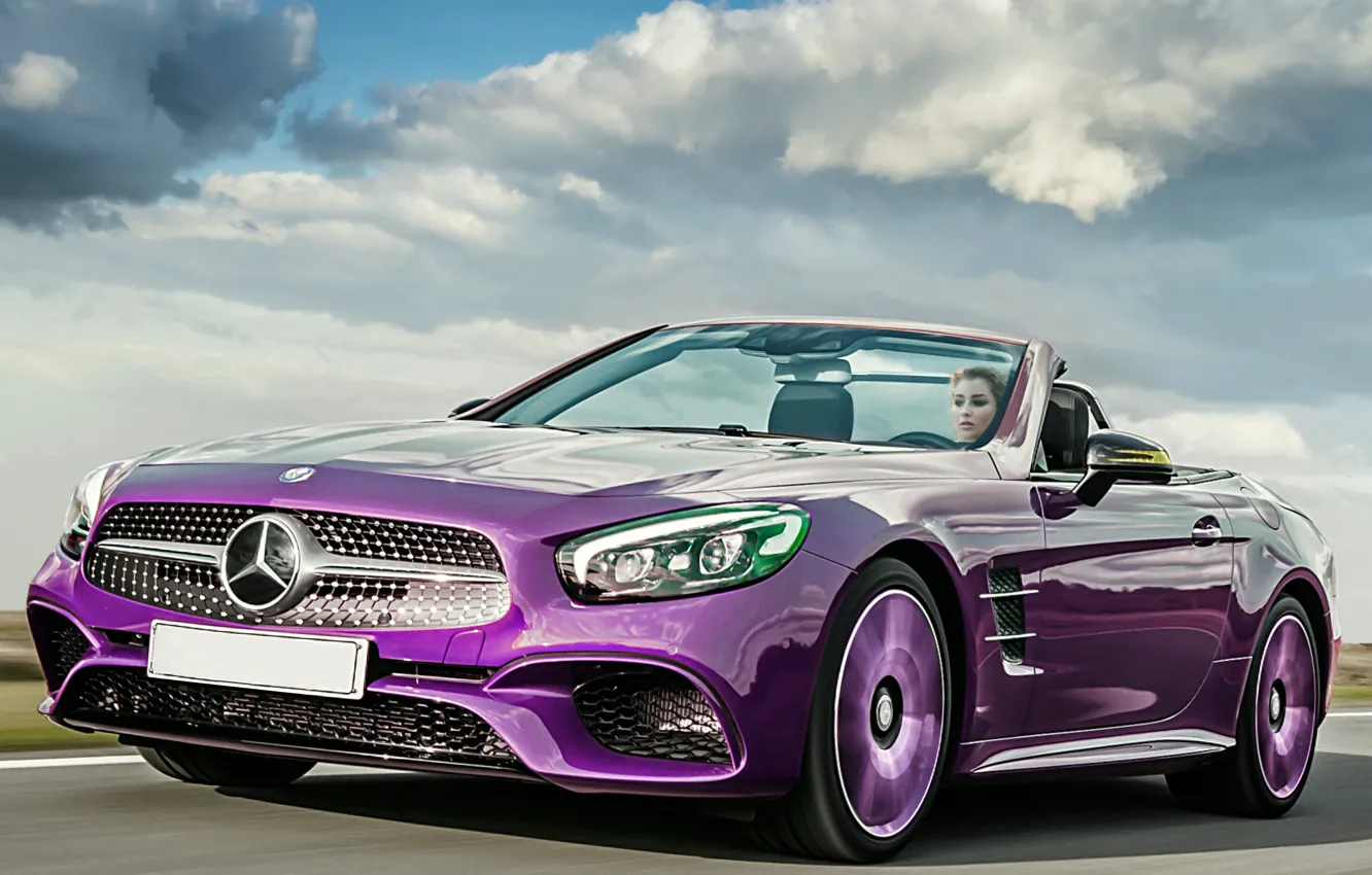 Photo wallpaper color, car, women's