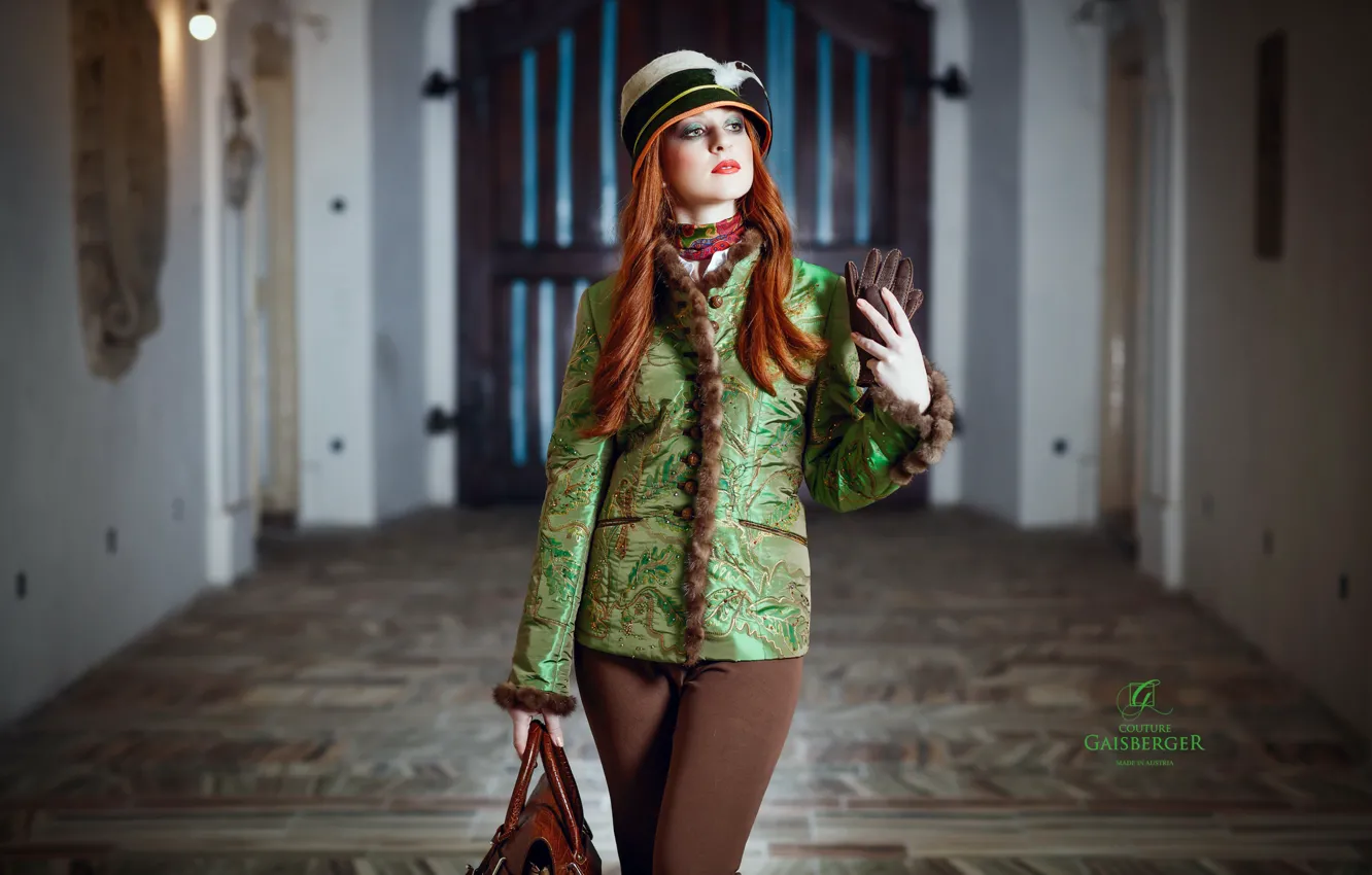 Photo wallpaper girl, style, bag, Viktoria Pirker