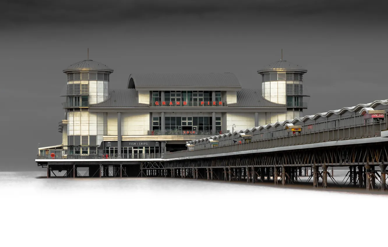 Photo wallpaper England, Weston-super-Mare, C a v e a t