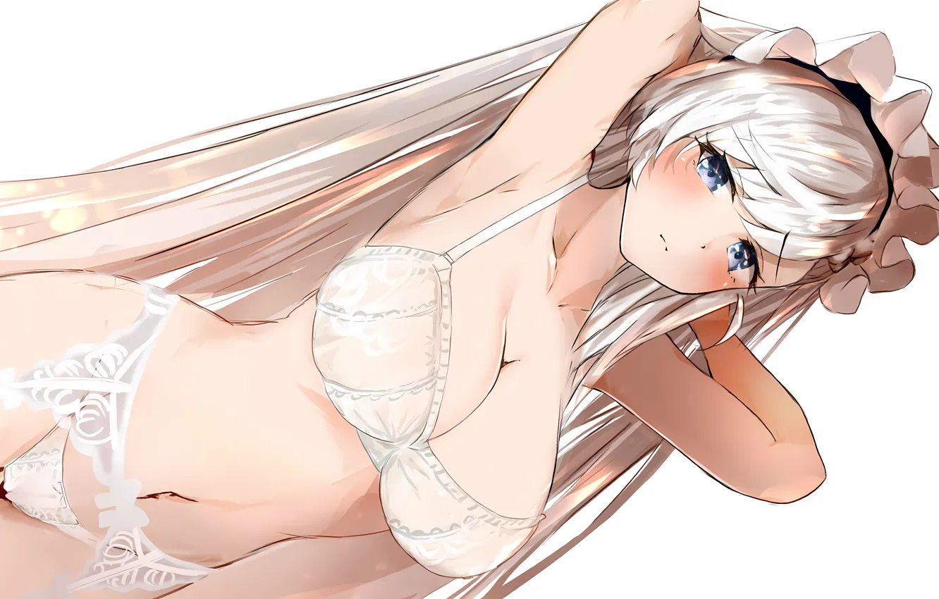 Photo wallpaper girl, sexy, lingerie, Cameltoe, bra, cleavage, panties, long hair