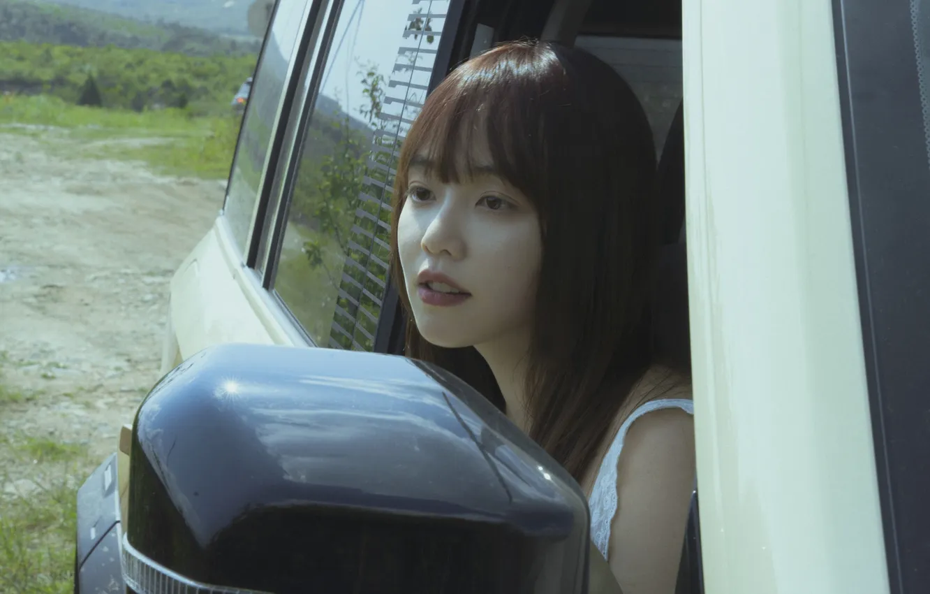 Photo wallpaper car, woman, smile, beautiful, model, pretty, asian, cute