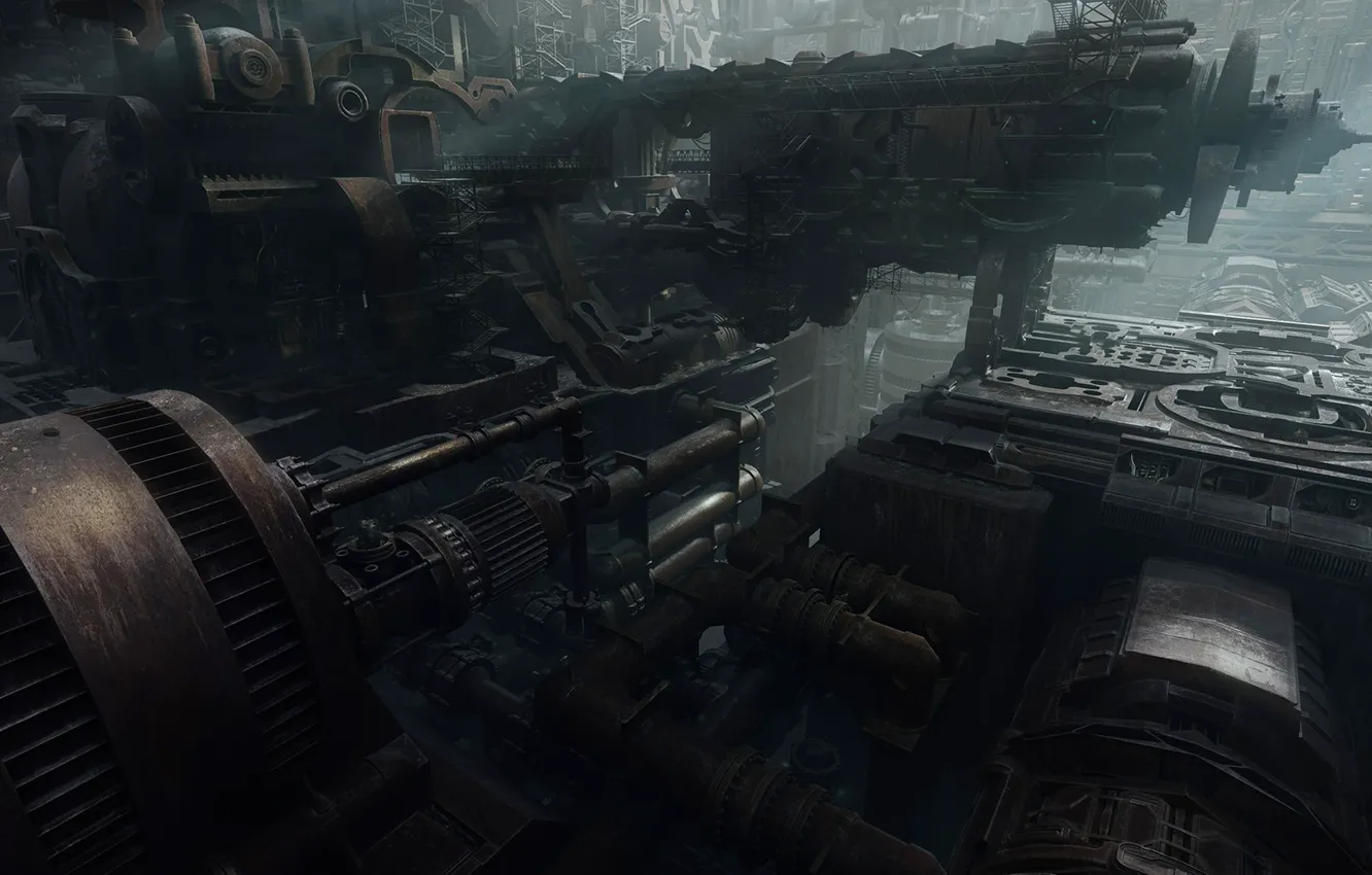 Photo wallpaper mechanism, unit, Derelict Ship Interior