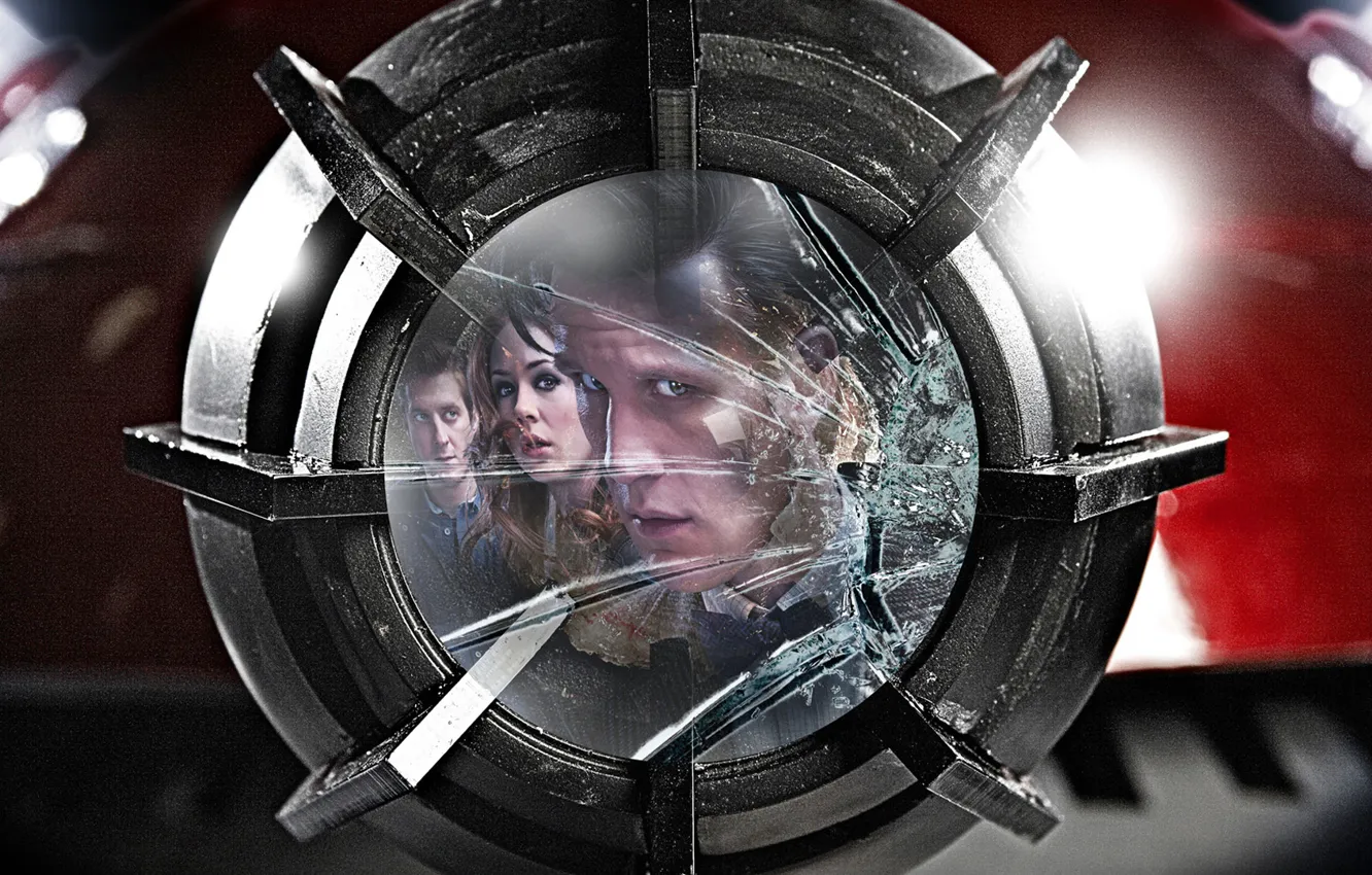 Photo wallpaper look, glass, girl, cracked, reflection, actress, face, actor
