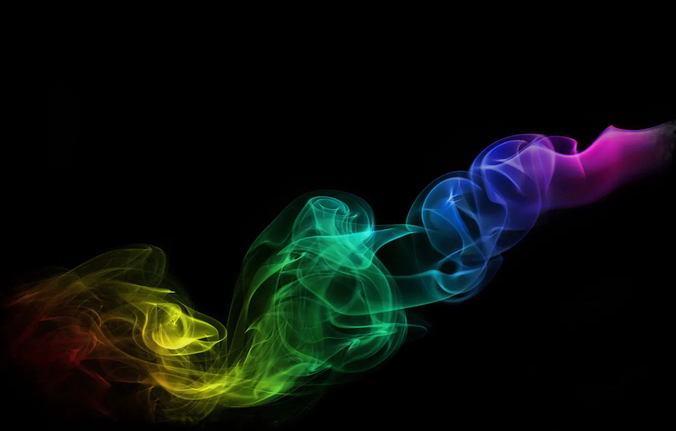 Photo wallpaper black, smoke, color