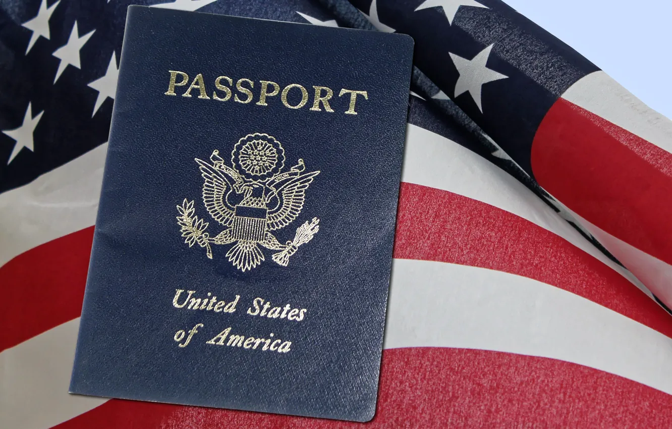 Photo wallpaper flag, America, United States, USA, U.S., United States Of America, America, passport