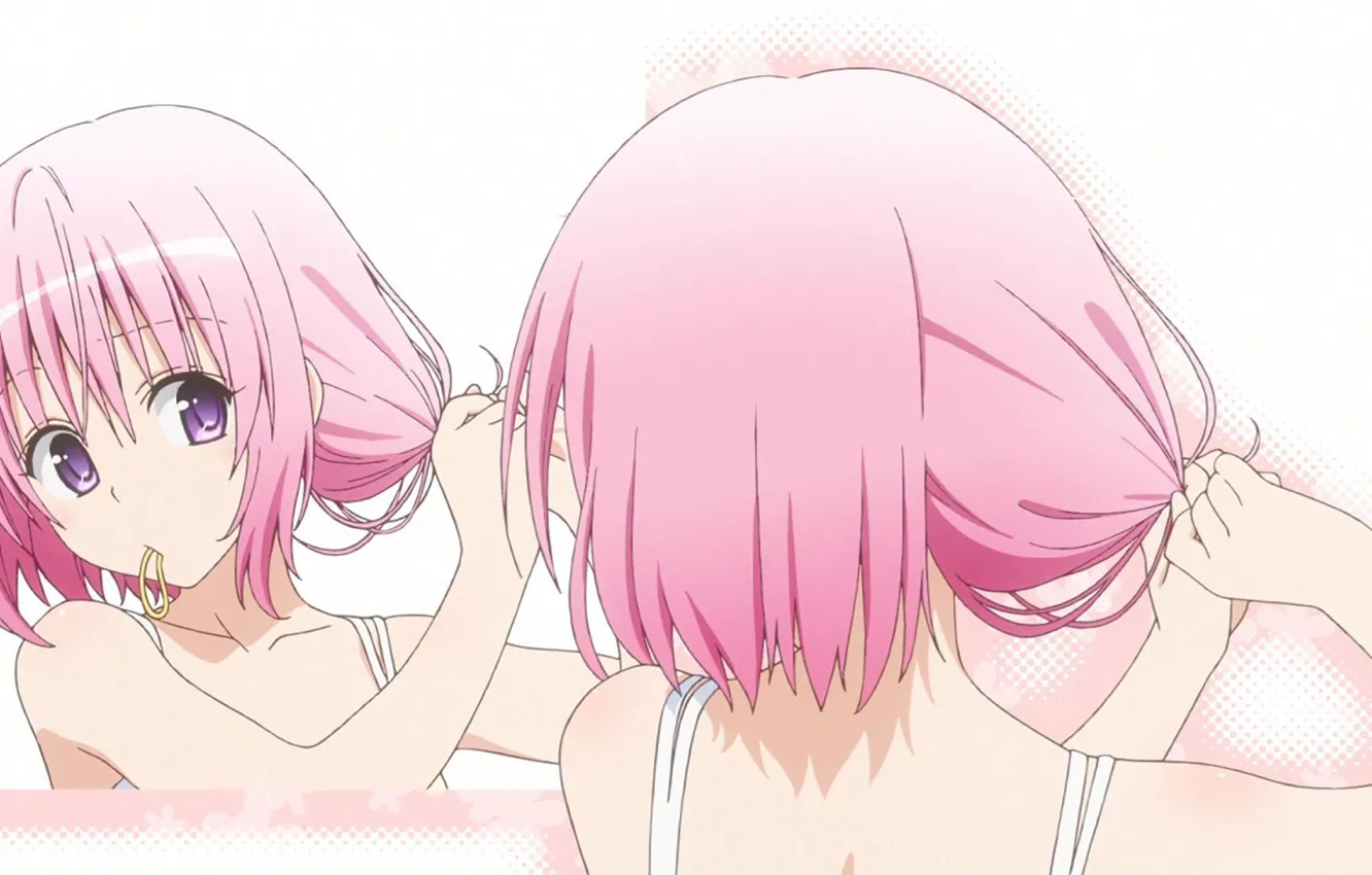 Photo wallpaper reflection, anime, morning, mirror, art, girl, ponytail