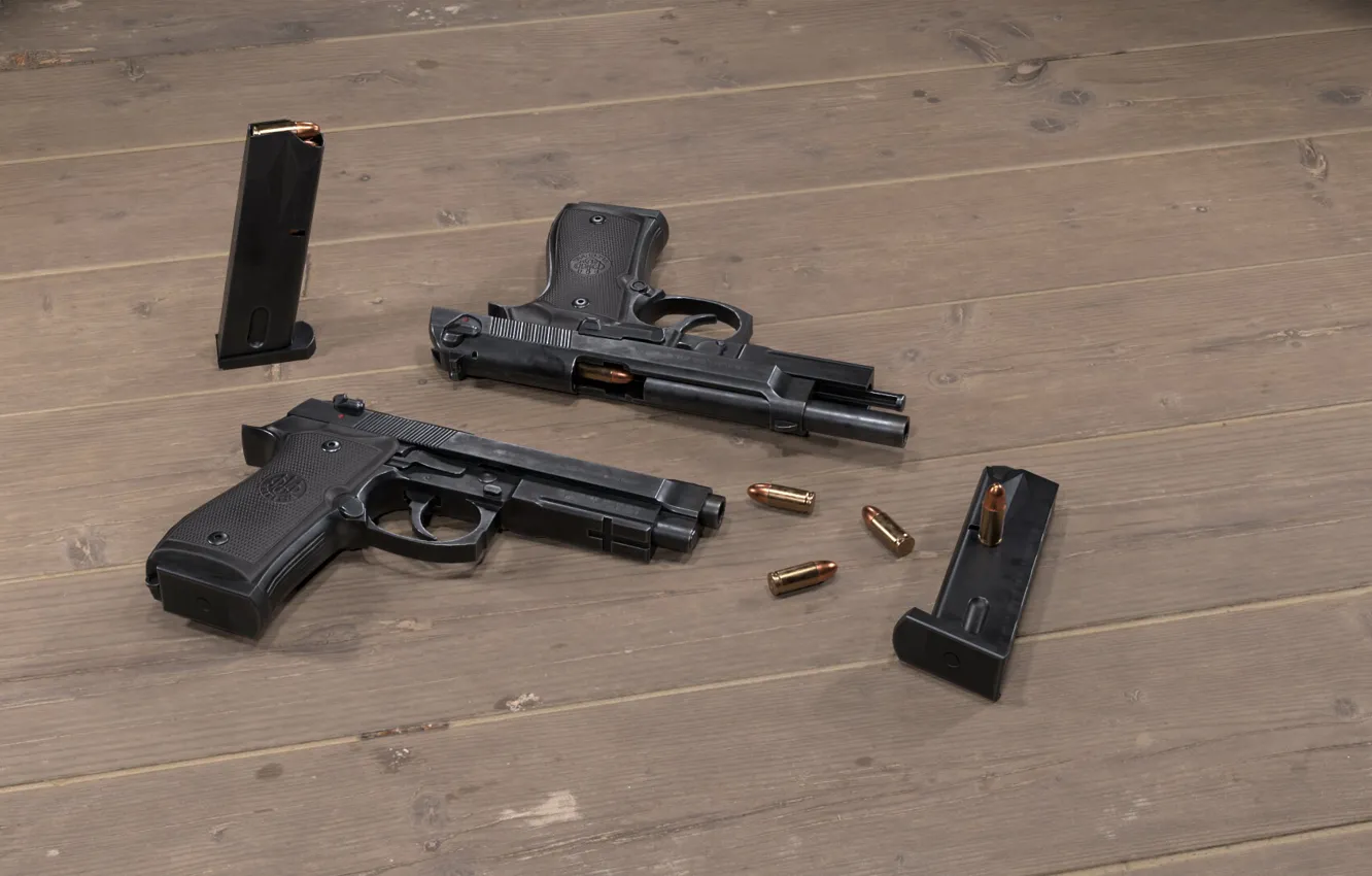 Photo wallpaper self-loading pistol, Beretta M9A1, Italy