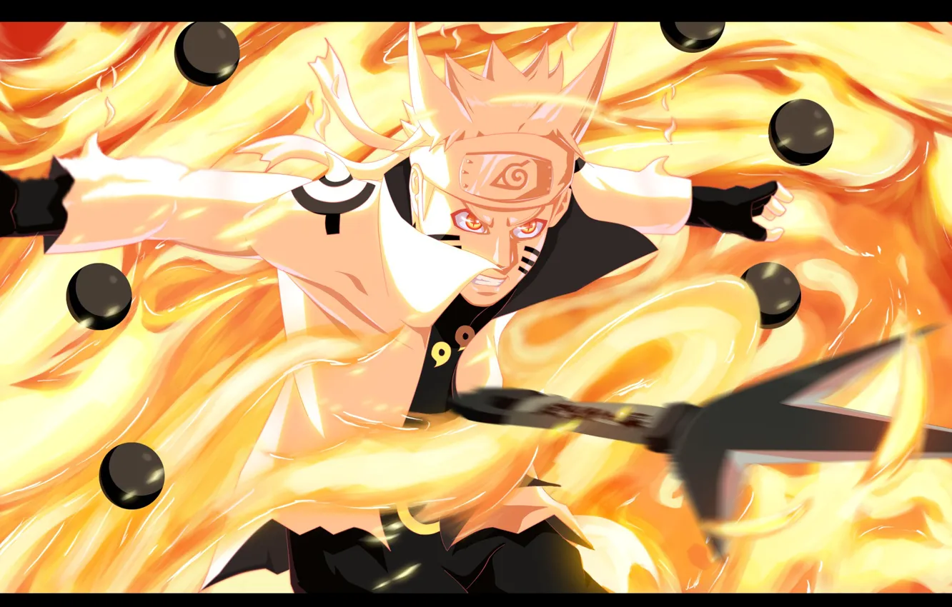 Photo wallpaper Naruto, Anime, Flame, Wallpaper, Ninja, Uzumaki, Naruto Shippuden, Blonde Hair