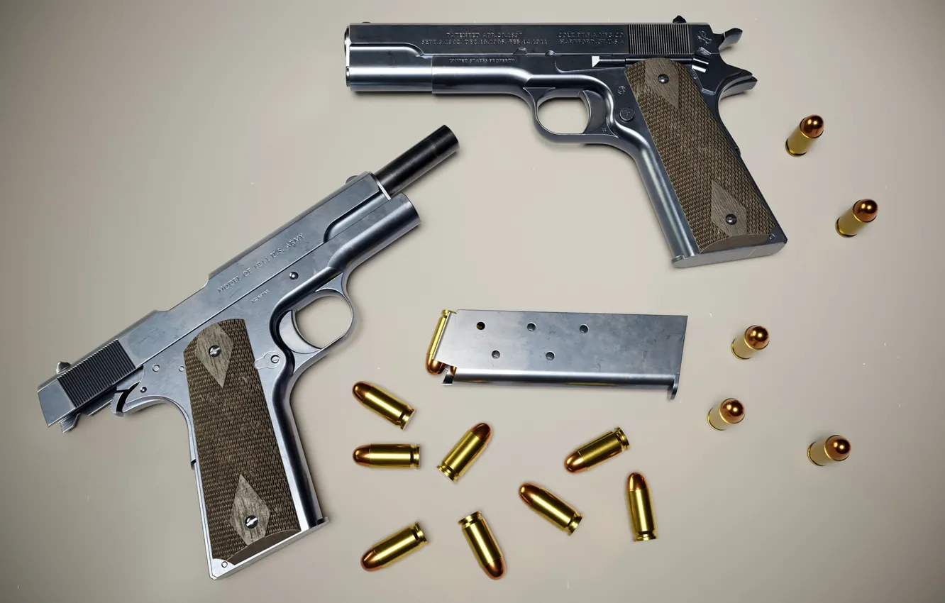 Photo wallpaper USA, Colt 1911, self-loading pistol, .045 ACP