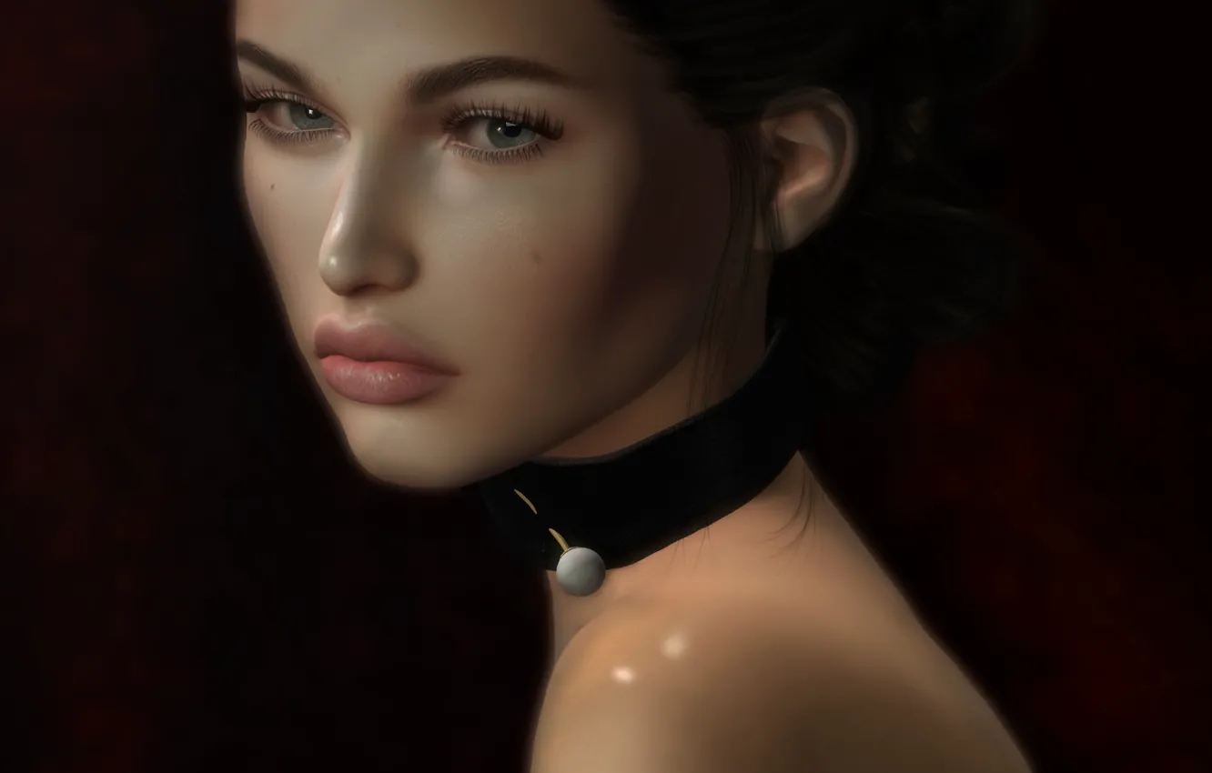 Photo wallpaper eyes, girl, background, lips