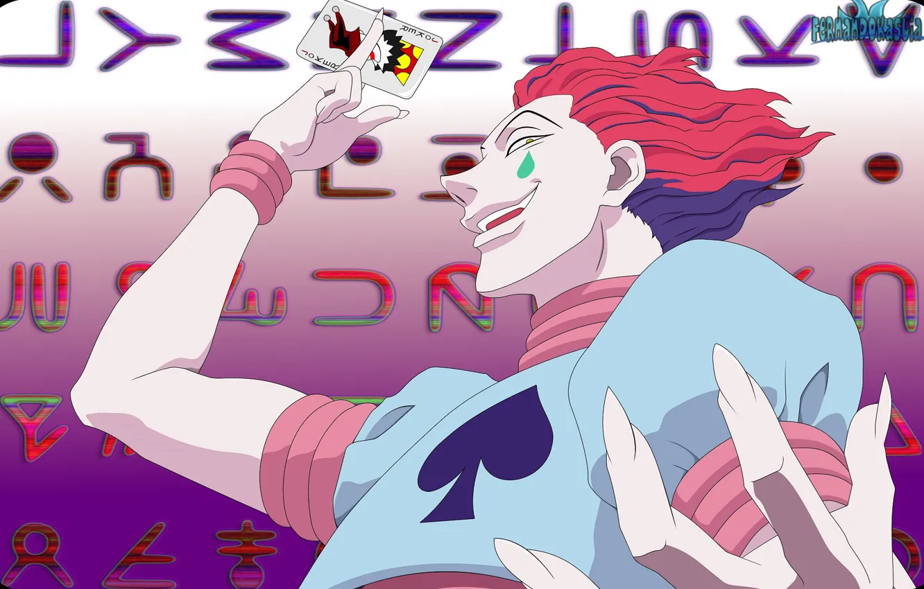 Photo wallpaper background, art, guy, Hunter x Hunter, Hisoka, Hunter x Hunter