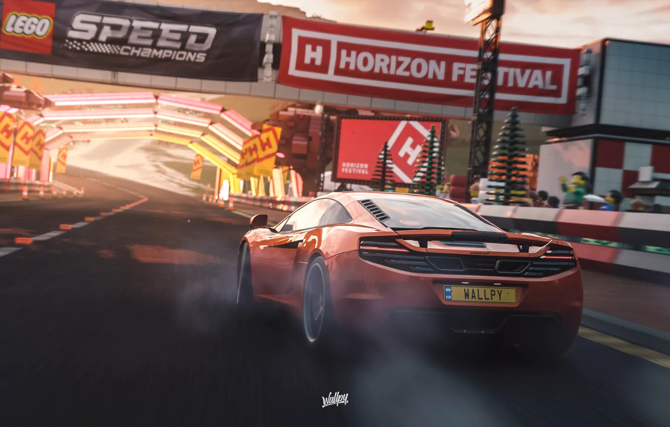 Photo wallpaper McLaren, Microsoft, MP4-12C, game art, Forza Horizon 4, by Wallpy