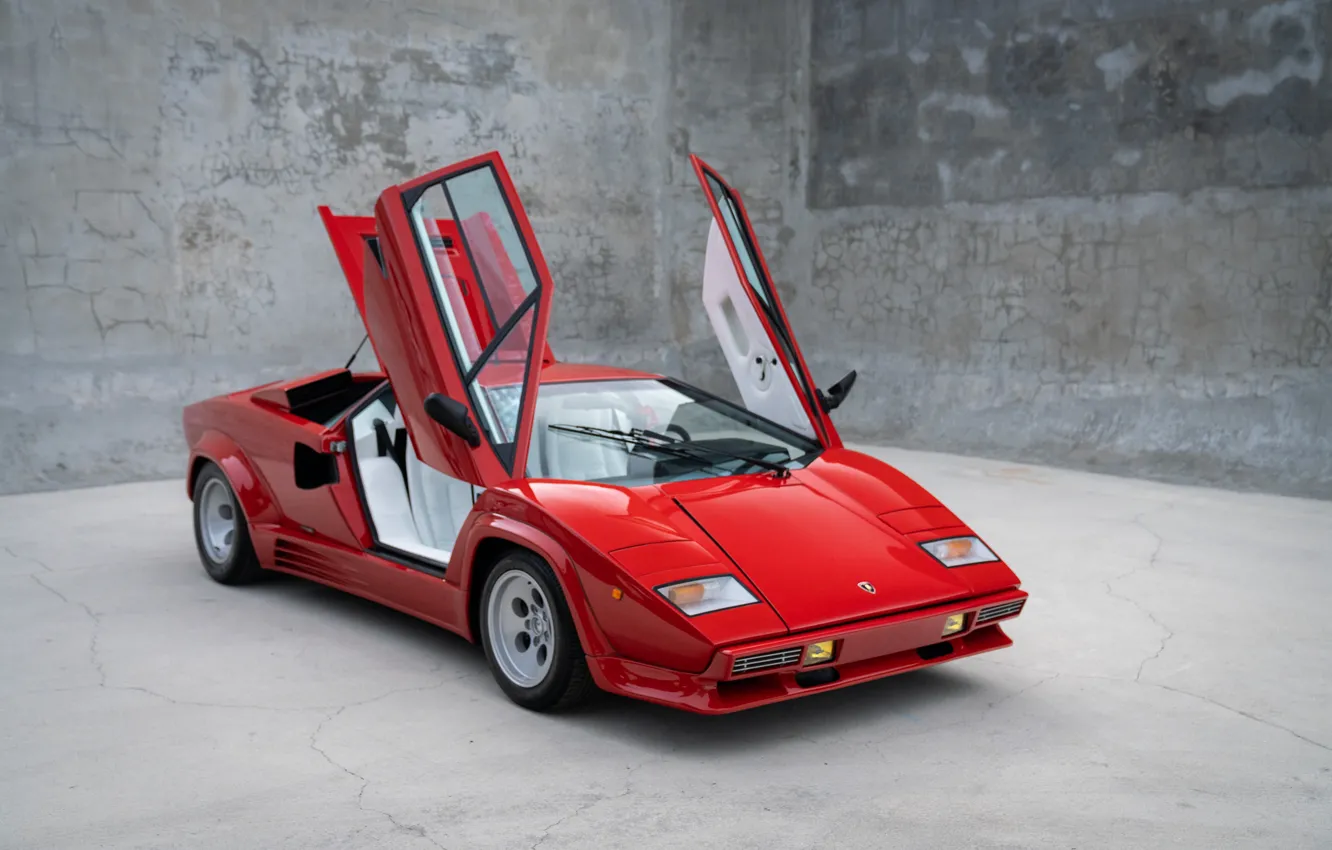 Photo wallpaper red, Lamborghini, Countach, Lamborghini, Lamborghini Countach 5000QV