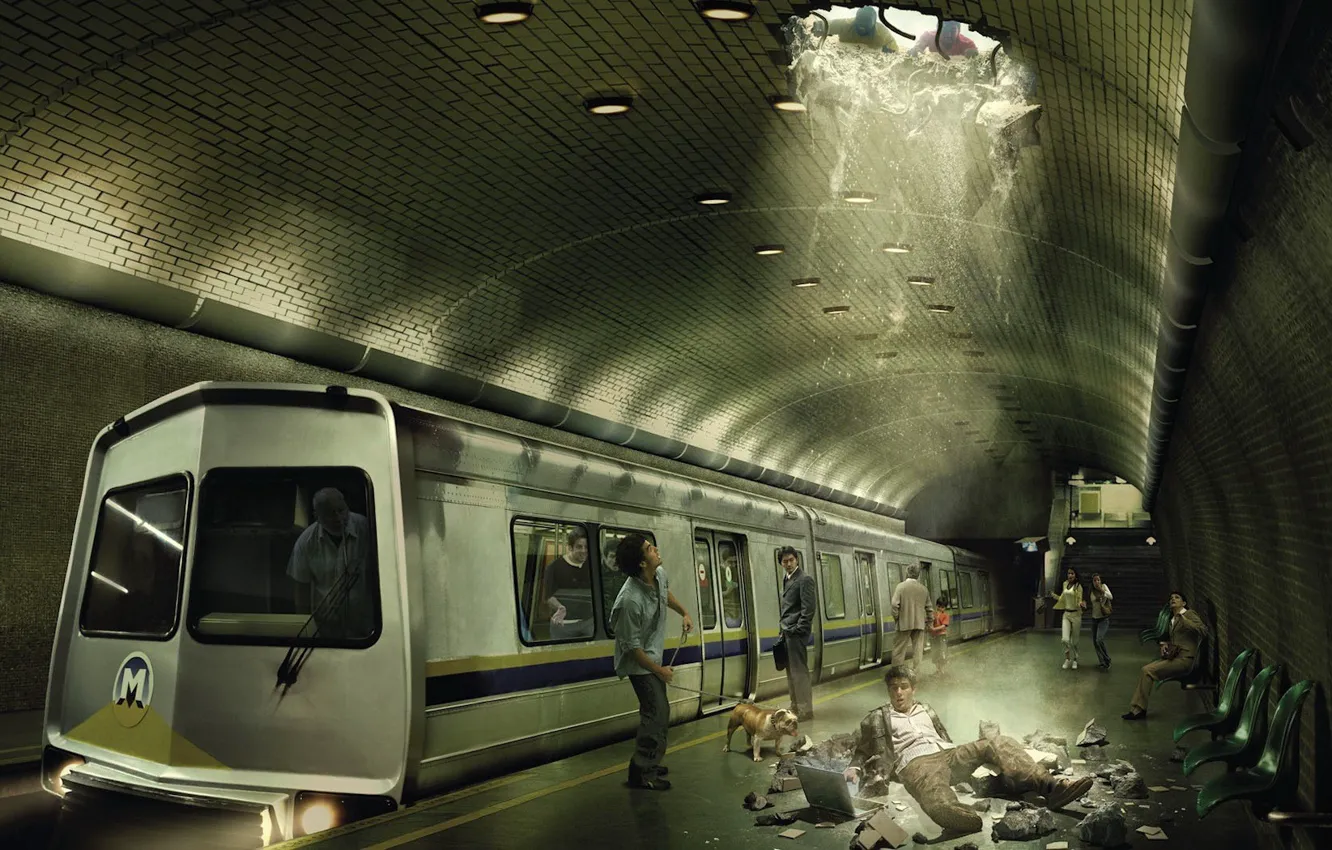 Photo wallpaper fantasy, metro, fright