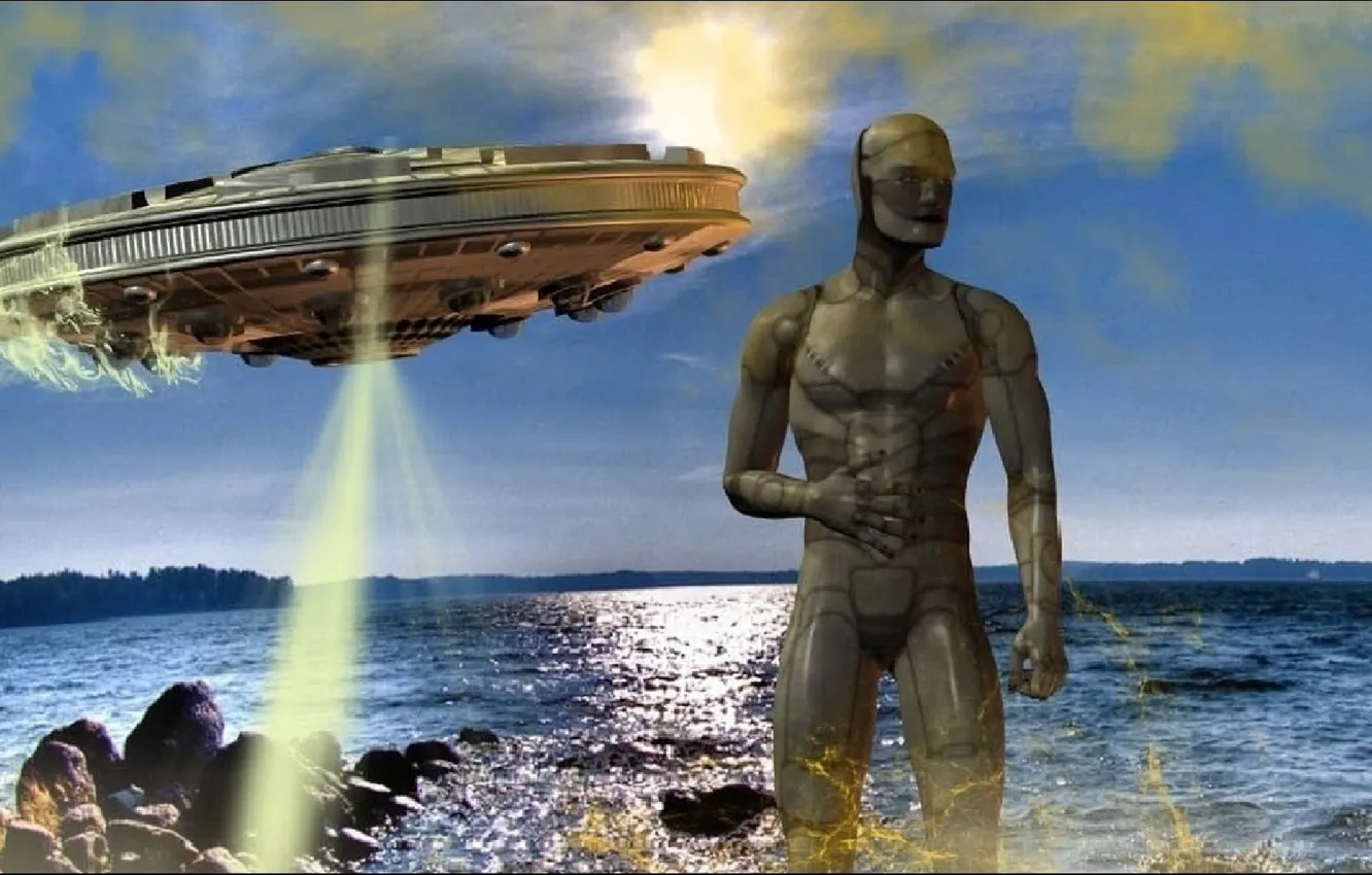 Photo wallpaper fiction, UFO, alien, UFO