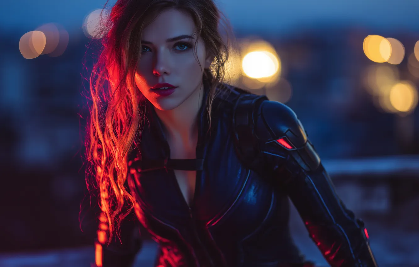Photo wallpaper Marvel, Black Widow, AI Art, AI Generated