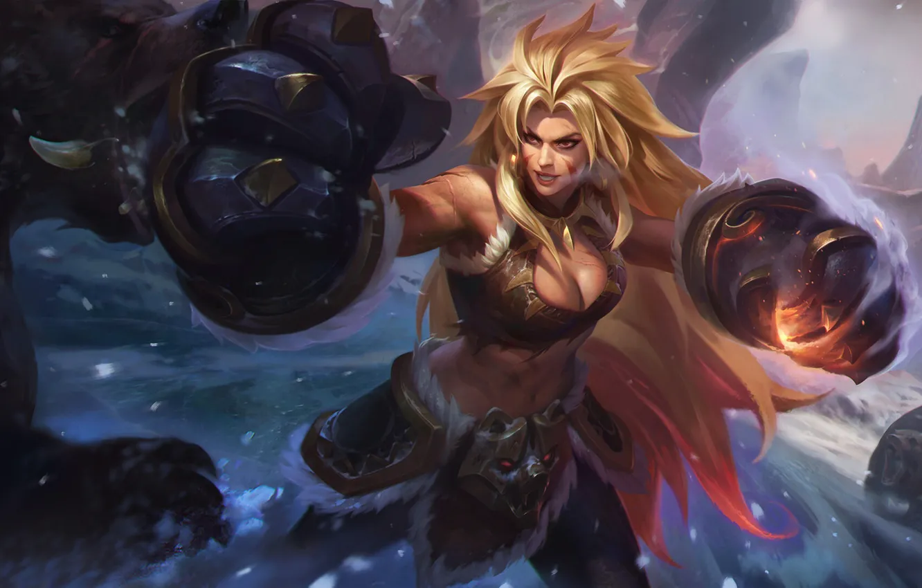 Photo wallpaper girl, snow, style, fiction, the game, blonde, girl, game