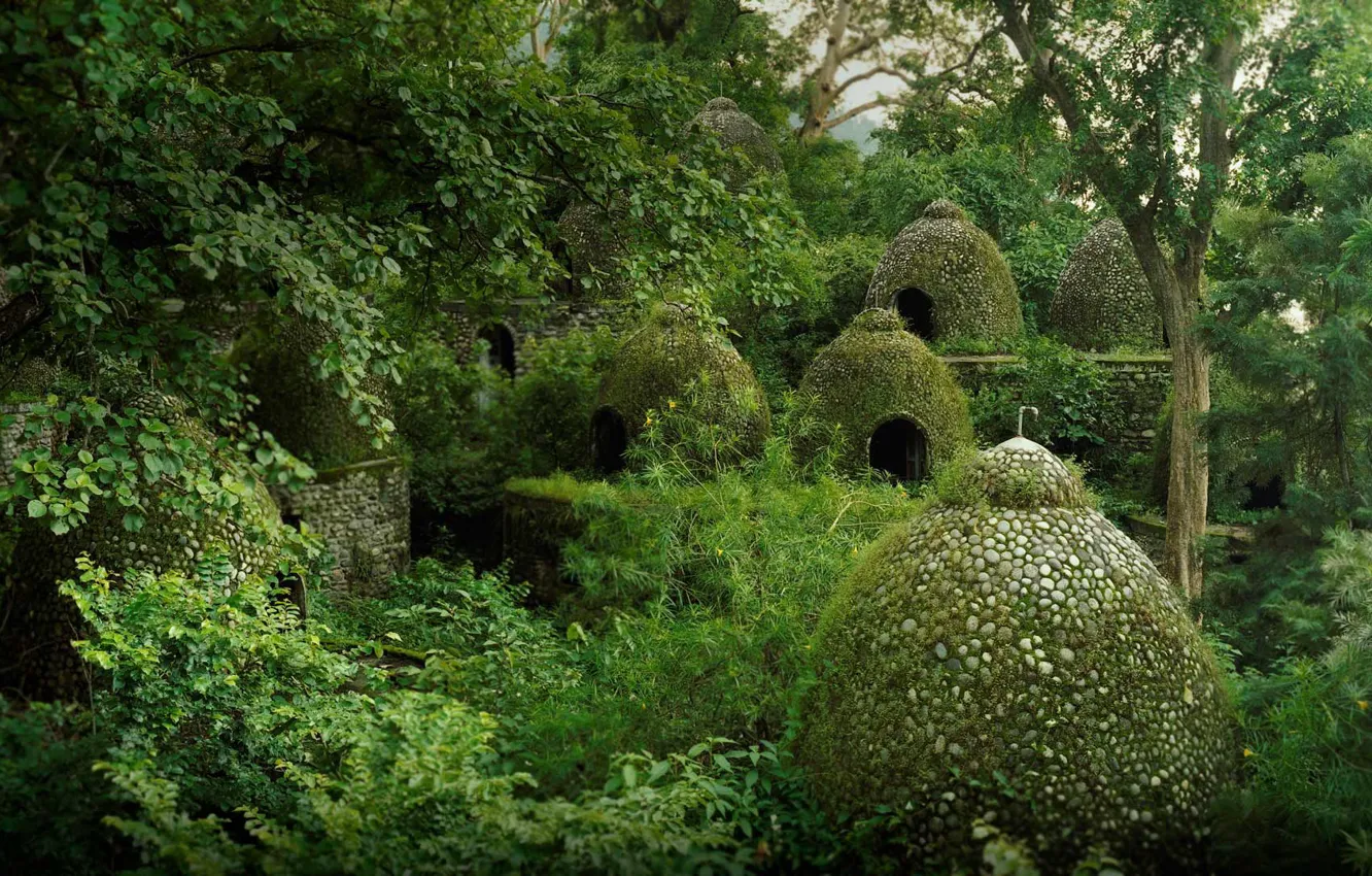 Photo wallpaper India, jungle, house, Rishikesh