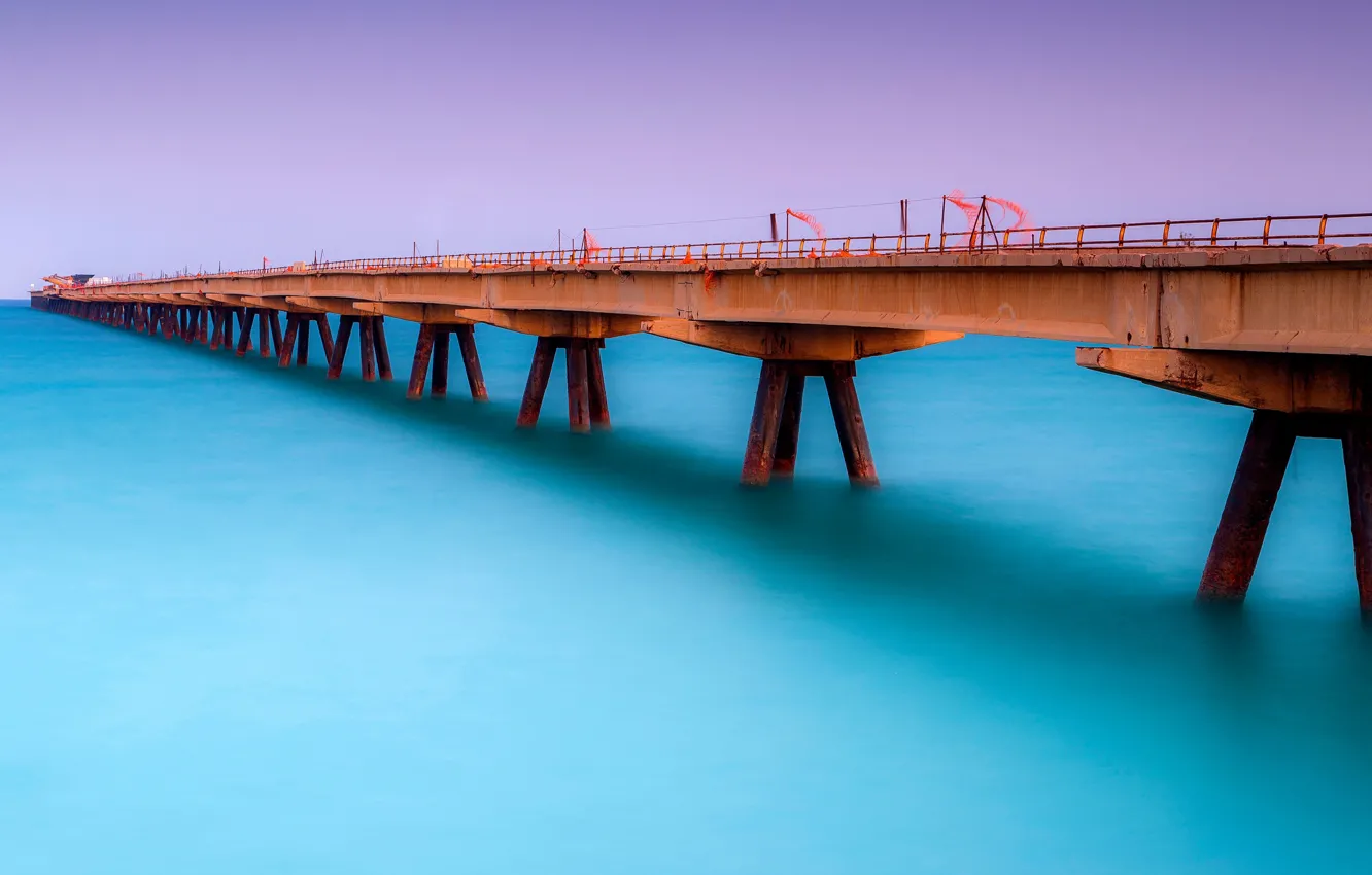 Photo wallpaper sea, bridge, pierce, Spain, Valencia