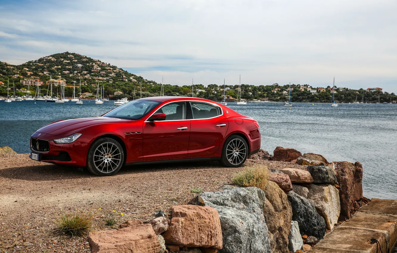 Photo wallpaper Maserati, Red, Car, Ghibli, 2016, S, Q4