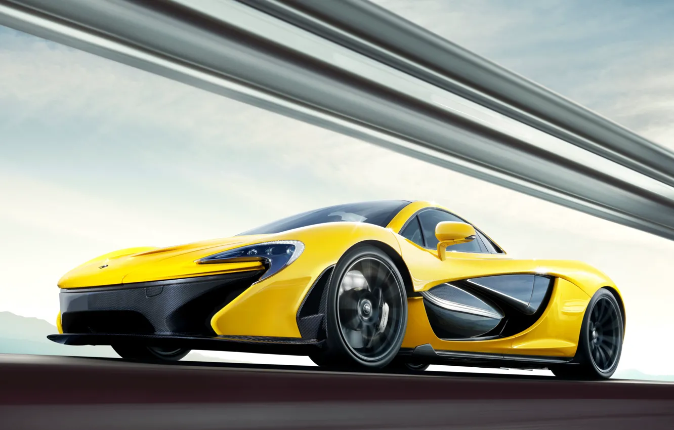 Photo wallpaper yellow, supercar, Mclaren