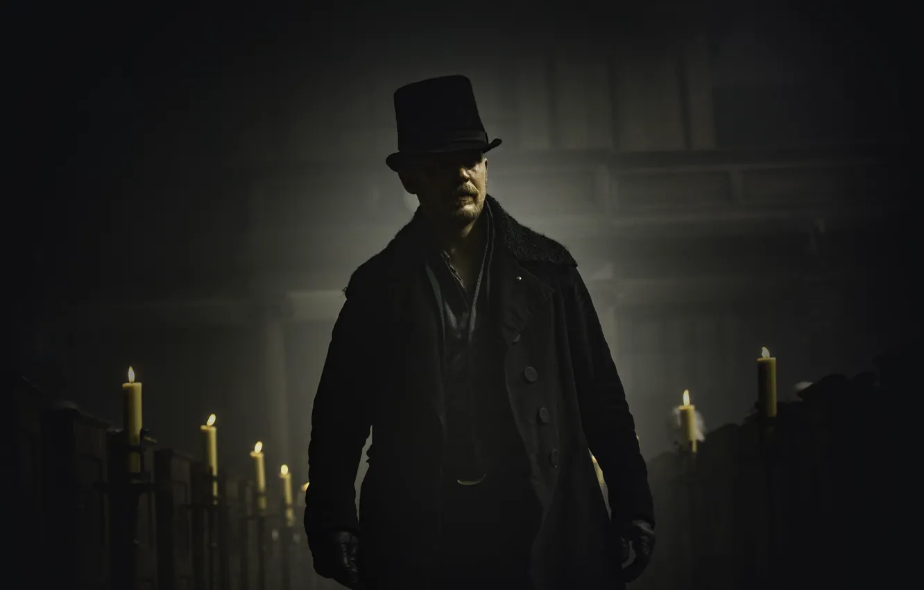 Photo wallpaper Taboo, candle, Tom Hardy, TV series, top hat, miniseries
