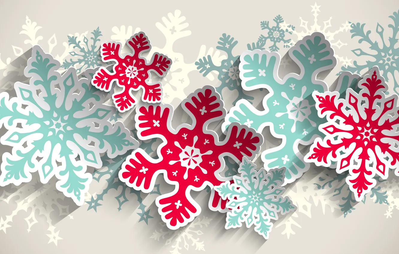 Photo wallpaper snowflakes, background, pattern