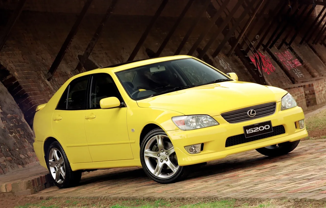 Photo wallpaper yellow, Lexus, Toyota, sedan, yellow, Lexus, the front, height