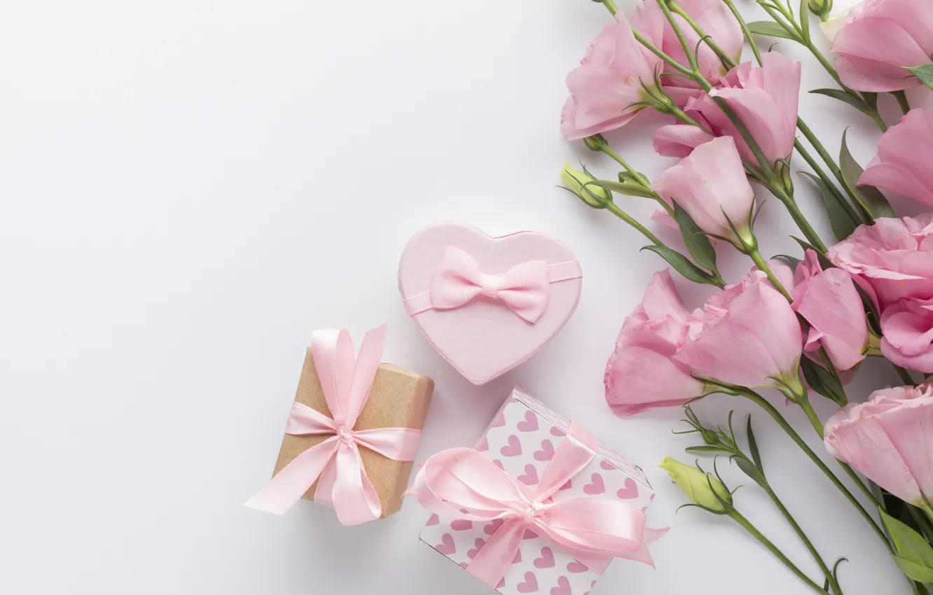 Photo wallpaper birthday, gift, bouquet