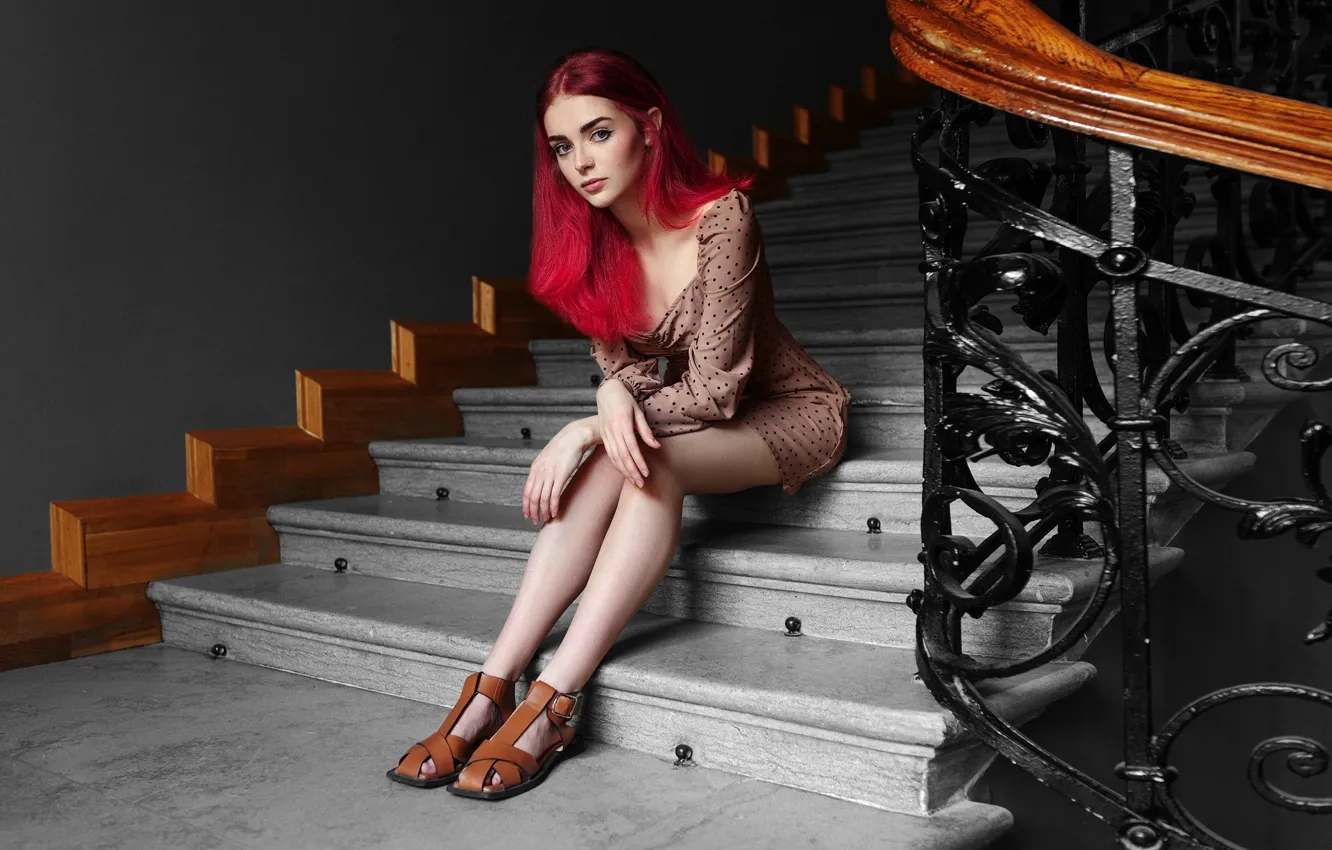 Photo wallpaper look, pose, model, portrait, makeup, figure, dress, hairstyle