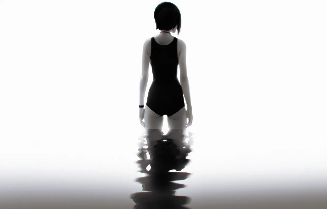 Photo wallpaper white, water, girl, background, figure, art, by Ilya Kuvshinov, Ilya Kuvshinov