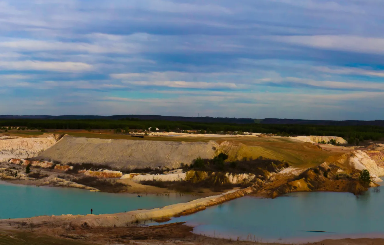 Photo wallpaper nature, panorama, landscape, nature, Kaolin mines