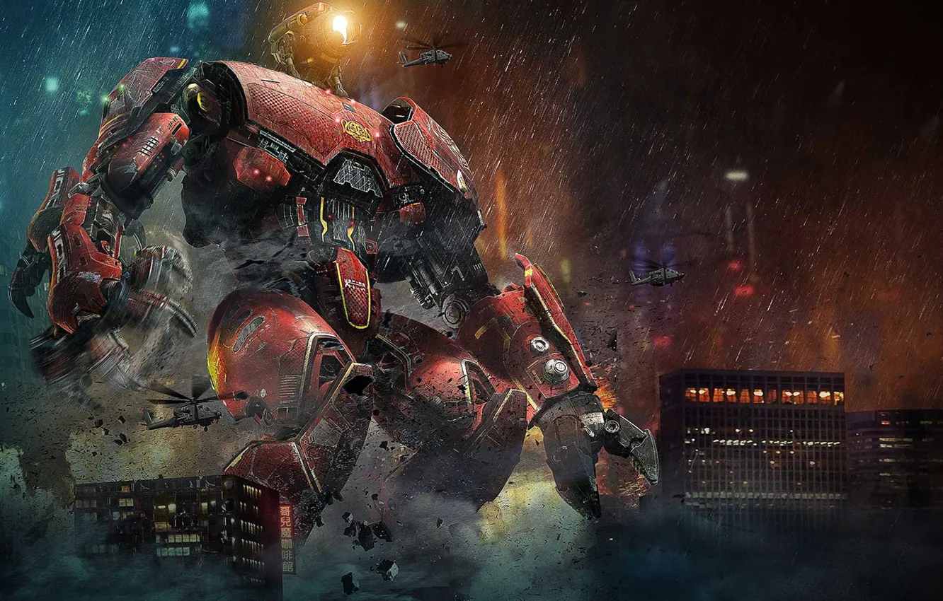 Photo wallpaper Pacific Rim, Pacific rim, Crimson Typhoon, Chinese robot