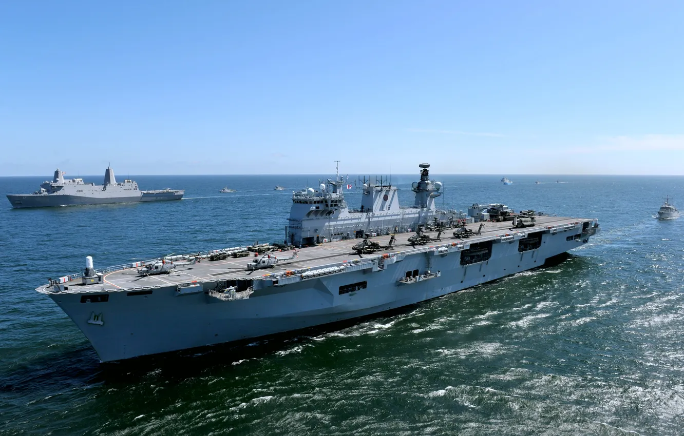 Photo wallpaper UK, UDC, HMS Ocean, The Royal Navy