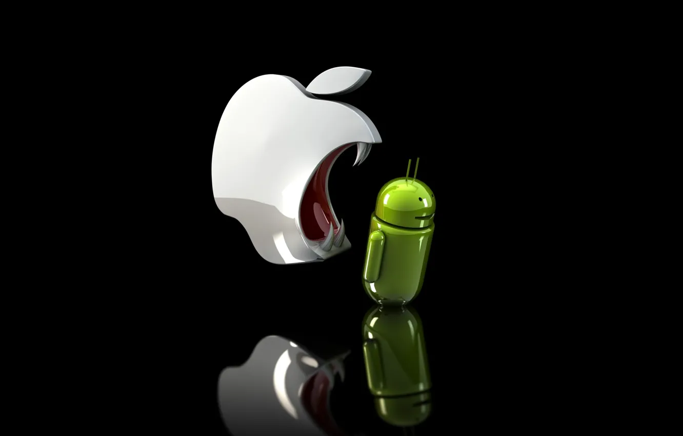 Photo wallpaper apple, fangs, android, ios, evil Apple