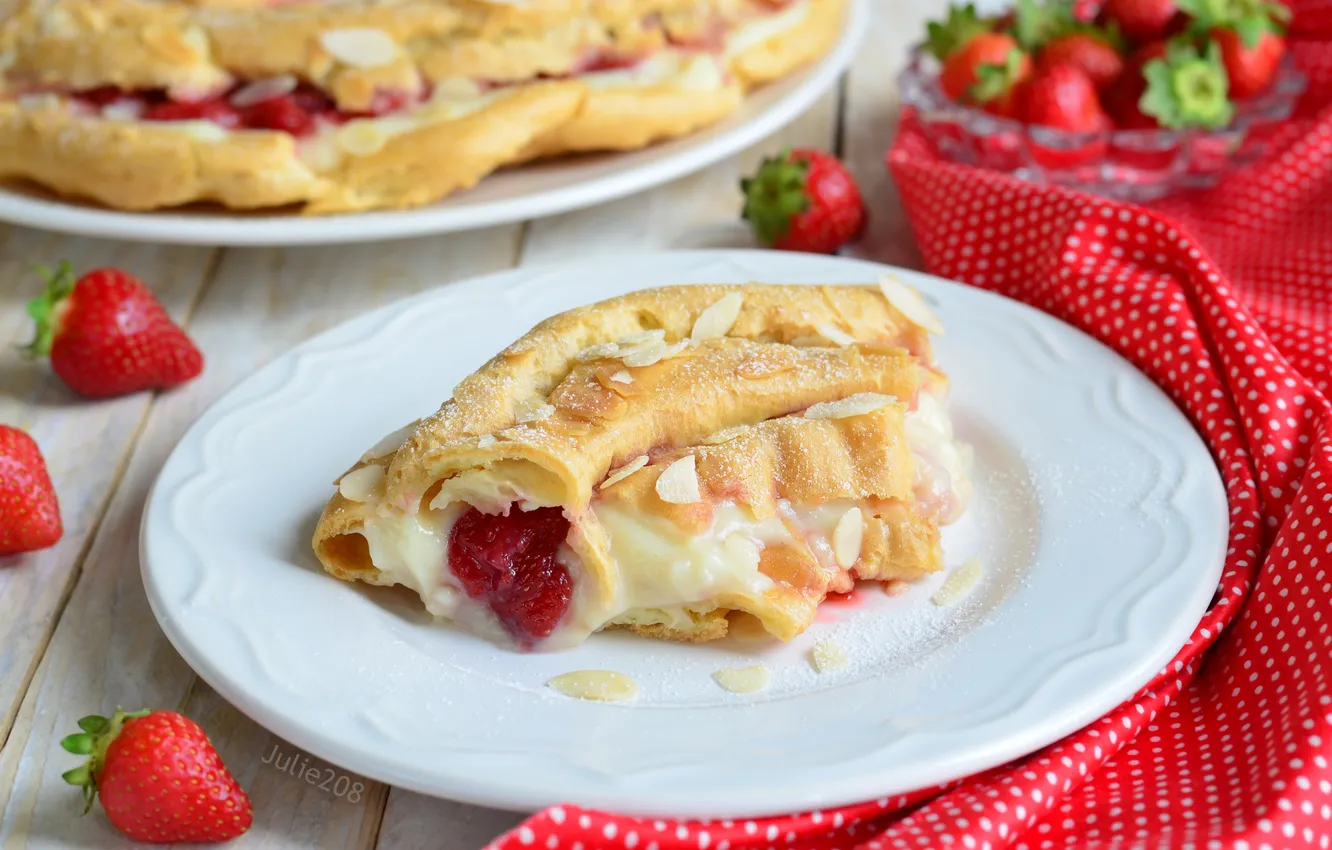 Photo wallpaper strawberry, dessert, cakes